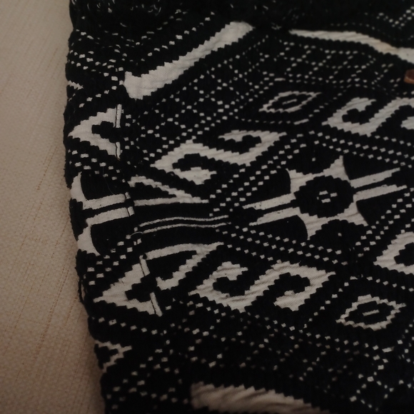 Anthro Jack and Dakota Black White Fringe Boho Purse Bag - Picture 8 of 10